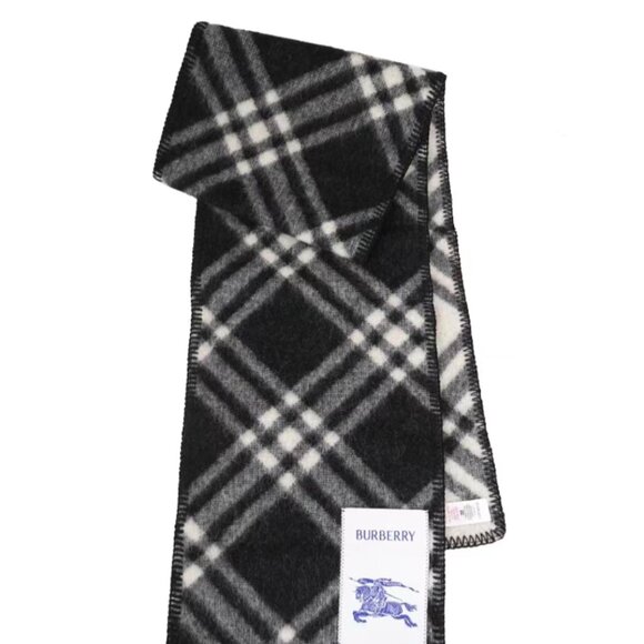 Burberry Check Scarf in Monochrome Tones - Picture 3 of 4